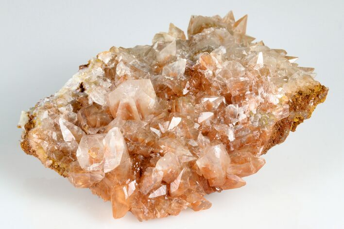 Calcite Crystal Cluster with Hematite Phantoms - Fluorescent! #179940